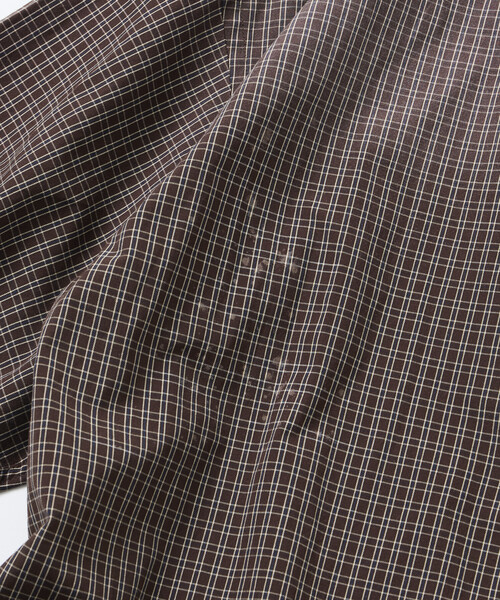 FREAK'S STORE（フリークスストア）の「限定展開 ビッグシルエット ダメージ加工 レギュラーカラー S/S シャツ/チェック/ストライプ/フェード加工（シャツ/ブラウス・メンズ・ブラウン/ブルー系その他/ブラウン系その他/ブラック系その他・SMALL/MEDIUM/LARGE）」の19枚目の写真