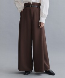 【es】ハイウエストタックワイドパンツ/セットアップ対応可【洗濯機OK】