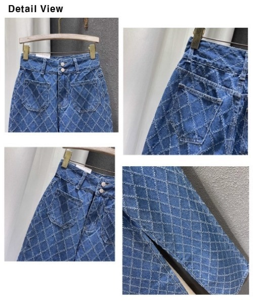 I.O.E（アイオイ）の「ダイヤパターン ハイウエストデニム（デニムパンツ・レディース・ブラック/ブルー・MEDIUM/LARGE/SMALL）」の15枚目の写真