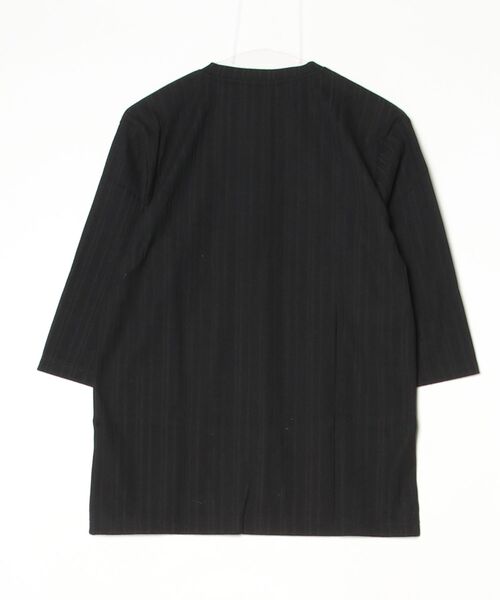 ARCADE(アーケード)の「ランダムテレコ Vネック 七分袖カットソー(Tシャツ/カットソー・メンズ・杢グレー/ブラック/ホワイト・L/LL/M)」の9枚目の写真
