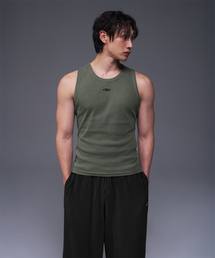 B PENDANT PIGMENT RIBBED SLEEVELESS [KHAKI]