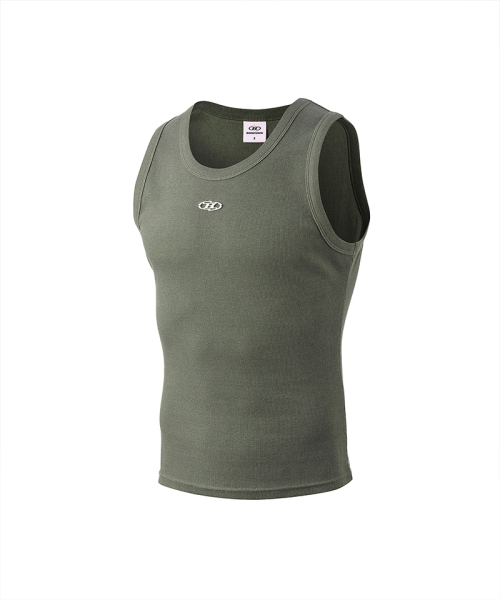BORN TO WIN（ボーントゥウィン）の「B PENDANT PIGMENT RIBBED SLEEVELESS [KHAKI]（Tシャツ/カットソー・メンズ・その他・1/2/4/3）」の2枚目の写真