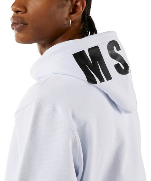 MSGM（エムエスジーエム）の「【Basic Color】MSGM フードロゴパーカー（パーカー・メンズ・ホワイト/ブラック・XS/XL/L/M）」の6枚目の写真