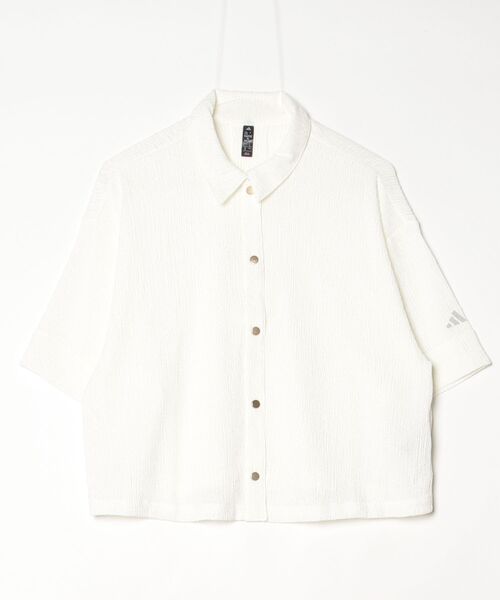 adidas(アディダス)の「【adidas×アルペン限定モデル】アディダス adidas SOFTLUX シアー ルーズフィット 襟付き 半袖シャツ(シャツ/ブラウス・レディース・オフホワイト/グリーン/ブラック/ライラック・S/M/L/XL)」の9枚目の写真