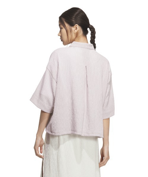 adidas(アディダス)の「【adidas×アルペン限定モデル】アディダス adidas SOFTLUX シアー ルーズフィット 襟付き 半袖シャツ(シャツ/ブラウス・レディース・オフホワイト/グリーン/ブラック/ライラック・S/M/L/XL)」の13枚目の写真