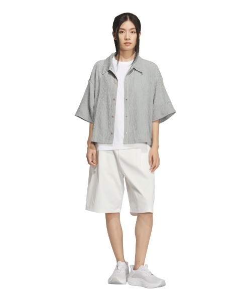 adidas(アディダス)の「【adidas×アルペン限定モデル】アディダス adidas SOFTLUX シアー ルーズフィット 襟付き 半袖シャツ(シャツ/ブラウス・レディース・オフホワイト/グリーン/ブラック/ライラック・S/M/L/XL)」の16枚目の写真