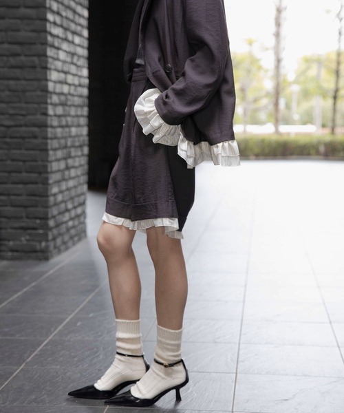 LEPSIM（レプシィム）の「《オフィスライン》アソートショートパンツ　637919（その他パンツ・レディース・ベージュ/チャコールグレー/グレー・FREE）」の5枚目の写真