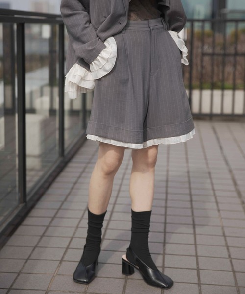 LEPSIM（レプシィム）の「《オフィスライン》アソートショートパンツ　637919（その他パンツ・レディース・ベージュ/チャコールグレー/グレー・FREE）」の9枚目の写真