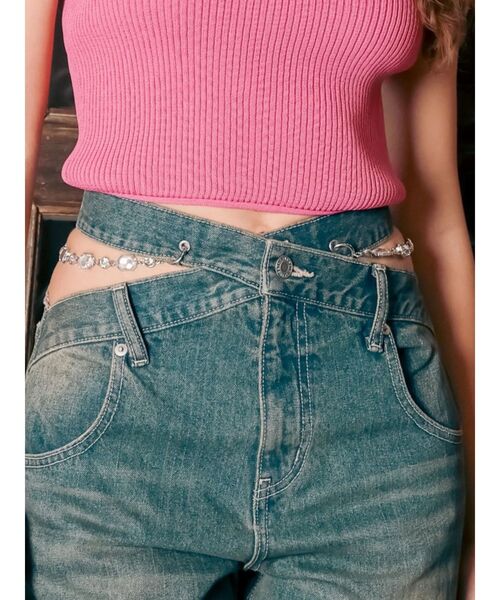 EVRIS(エヴリス)の「ビジューワイドデニムパンツ(デニムパンツ・レディース・インディゴブルー/ライトブルー・SMALL/MEDIUM)」の8枚目の写真