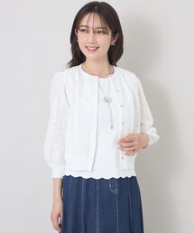 TO BE ChIC ☆日本製☆チュールボレロ　カーディガン BONLECILL noir カーディガン 「BONLECILL noir」フラワーチュール
