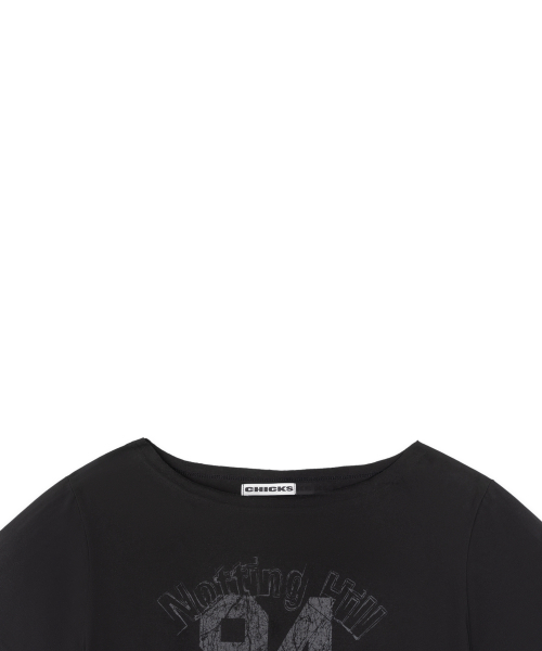 CHICKS(チックス)の「ノッティングヒルフェミニンワンショルダー半袖(3Color)(Tシャツ/カットソー・レディース・ブラック/ホワイト/ライトグレー・FREE)」の7枚目の写真