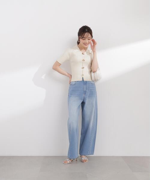 PROPORTION BODY DRESSING(プロポーションボディドレッシング)の「衿付きランダムリブニット / 1216170402(ニット/セーター・レディース・ベージュ/ブラック/オレンジ・MEDIUM/SMALL)」の13枚目の写真