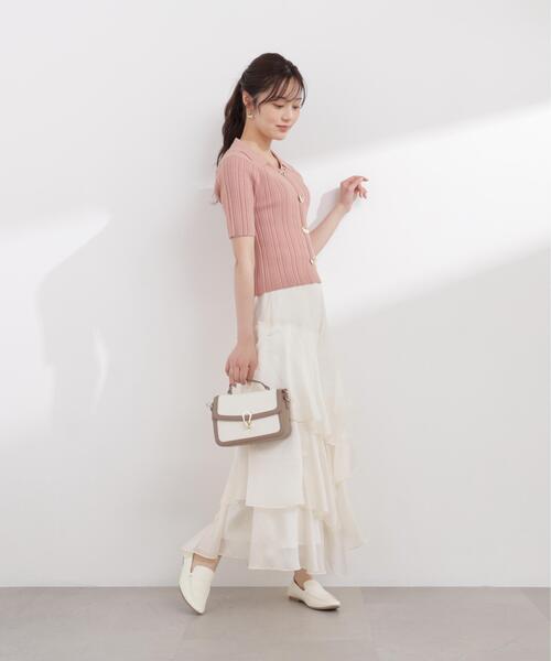 PROPORTION BODY DRESSING(プロポーションボディドレッシング)の「衿付きランダムリブニット / 1216170402(ニット/セーター・レディース・ベージュ/ブラック/オレンジ・MEDIUM/SMALL)」の14枚目の写真