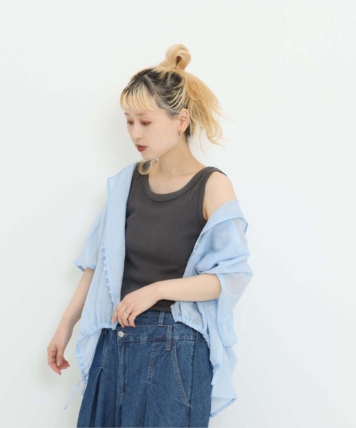 HEART MARKET(ハートマーケット)の「コットンテレコタンクトップ(タンクトップ・レディース・ブラック/ホワイト/グレー系/ナチュラル/チャコール/ライトパープル/ミント/イエロー/ベージュ系/ピンク・LL/LARGE/MEDIUM)」の3枚目の写真