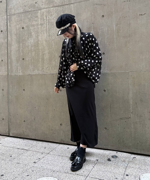 Narcissus（ナルシス）の「【Narcissus】ドットプリーツブラウス（シャツ/ブラウス・レディース・ブラック/ホワイト・FREE）」の18枚目の写真