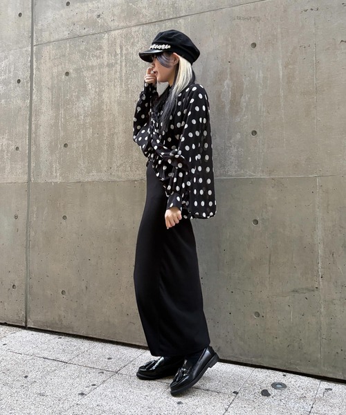 Narcissus（ナルシス）の「【Narcissus】ドットプリーツブラウス（シャツ/ブラウス・レディース・ブラック/ホワイト・FREE）」の19枚目の写真