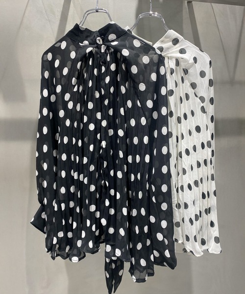 Narcissus（ナルシス）の「【Narcissus】ドットプリーツブラウス（シャツ/ブラウス・レディース・ブラック/ホワイト・FREE）」の6枚目の写真