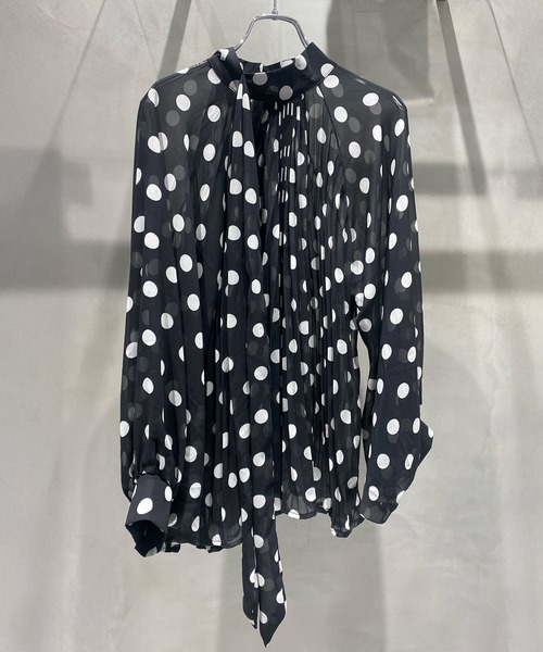 Narcissus（ナルシス）の「【Narcissus】ドットプリーツブラウス（シャツ/ブラウス・レディース・ブラック/ホワイト・FREE）」の9枚目の写真