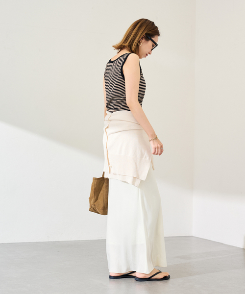 FRAMeWORK（フレームワーク）の「18Gランダムリブニットタンク（タンクトップ・レディース・ブラック/ブラウン/ホワイト・FREE）」の7枚目の写真