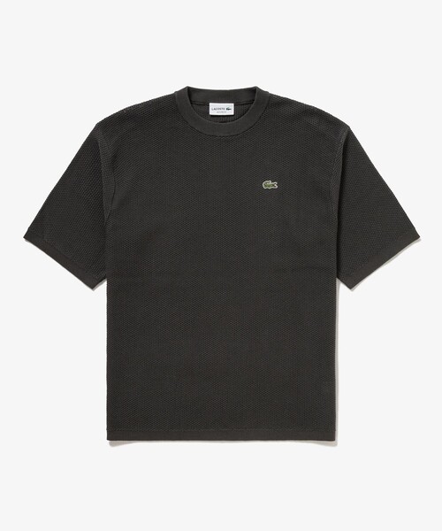 LACOSTE(ラコステ)の「コットン×ナイロン 鹿の子メッシュニットTシャツ(Tシャツ/カットソー・メンズ・ブラック/ダークアッシュ・5/4/2/3)」の5枚目の写真