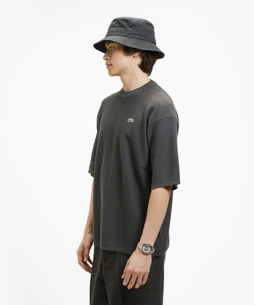 LACOSTE(ラコステ)の「コットン×ナイロン 鹿の子メッシュニットTシャツ(Tシャツ/カットソー・メンズ・ブラック/ダークアッシュ・5/4/2/3)」の6枚目の写真