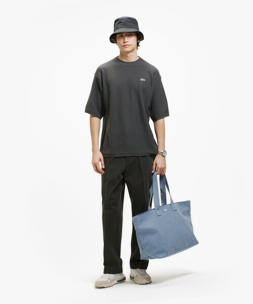 LACOSTE(ラコステ)の「コットン×ナイロン 鹿の子メッシュニットTシャツ(Tシャツ/カットソー・メンズ・ブラック/ダークアッシュ・5/4/2/3)」の7枚目の写真