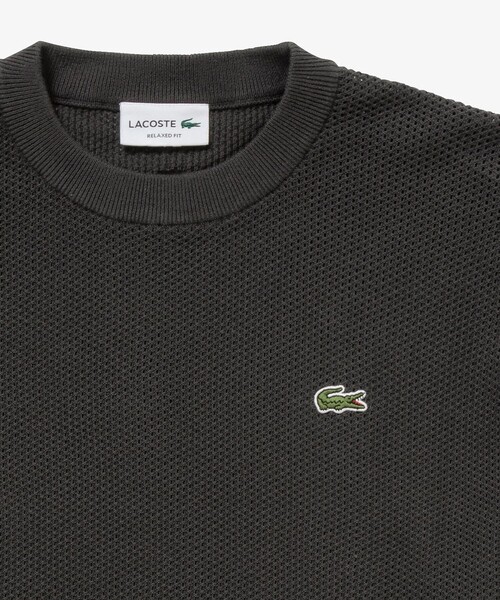 LACOSTE(ラコステ)の「コットン×ナイロン 鹿の子メッシュニットTシャツ(Tシャツ/カットソー・メンズ・ブラック/ダークアッシュ・5/4/2/3)」の9枚目の写真