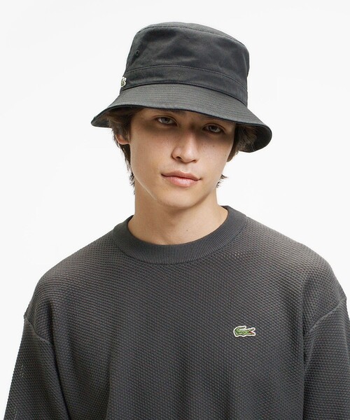 LACOSTE(ラコステ)の「コットン×ナイロン 鹿の子メッシュニットTシャツ(Tシャツ/カットソー・メンズ・ブラック/ダークアッシュ・5/4/2/3)」の2枚目の写真