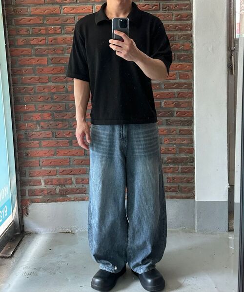 DECET（デケト）の「[リネンライク]リネンライクバルーンワイドジーンズ DCPT060ミッドブルーB（デニムパンツ・メンズ・その他・28/30/32/34/26）」の12枚目の写真
