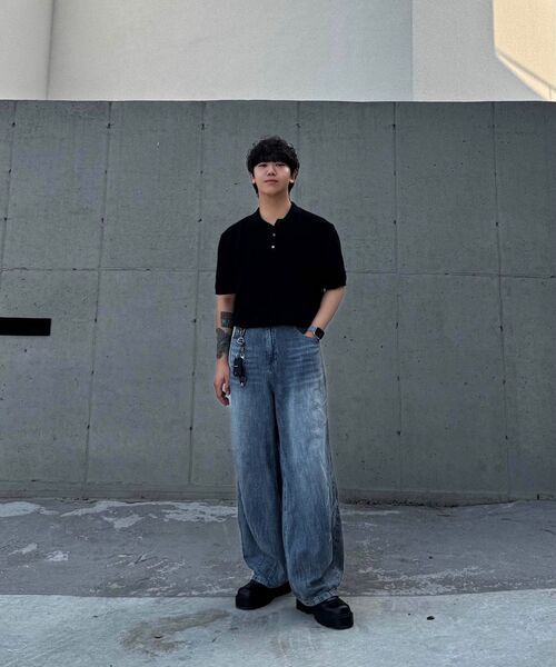 DECET（デケト）の「[リネンライク]リネンライクバルーンワイドジーンズ DCPT060ミッドブルーB（デニムパンツ・メンズ・その他・28/30/32/34/26）」の17枚目の写真