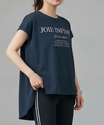 JOIE INFINIE バック切り替えロゴTシャツ レディース フレンチスリーブ 体型カバー 前後差ヘム
