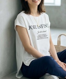 JOIE INFINIE バック切り替えロゴTシャツ レディース フレンチスリーブ 体型カバー 前後差ヘム