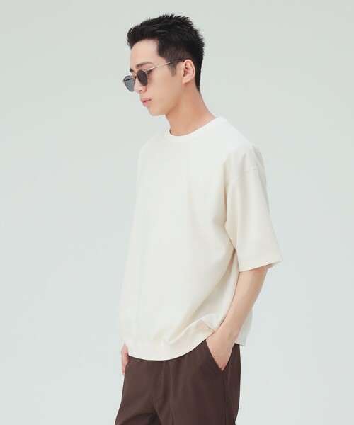 BEAMS HEART(ビームスハート)の「【6/18値下げ】麻混 メランジ 布帛 Tシャツ(ユニセックス)(Tシャツ/カットソー・メンズ・オフホワイト/チャコールグレー/ネイビー・S/L/XL/M)」の20枚目の写真