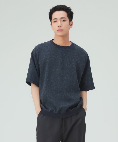 BEAMS HEART(ビームスハート)の「【6/18値下げ】麻混 メランジ 布帛 Tシャツ(ユニセックス)(Tシャツ/カットソー・メンズ・オフホワイト/チャコールグレー/ネイビー・S/L/XL/M)」の14枚目の写真