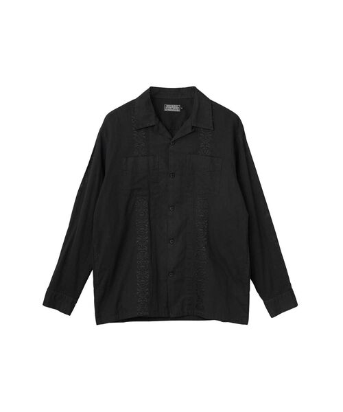 HYSTERIC GLAMOUR（ヒステリックグラマー）の「SKULL STRAP刺繍 キューバシャツ（シャツ/ブラウス・メンズ・ブルー/ブラック/ホワイト・X-LARGE/LARGE/MEDIUM/SMALL）」の2枚目の写真