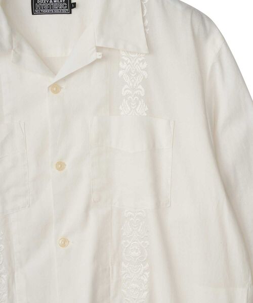 HYSTERIC GLAMOUR（ヒステリックグラマー）の「SKULL STRAP刺繍 キューバシャツ（シャツ/ブラウス・メンズ・ブルー/ブラック/ホワイト・X-LARGE/LARGE/MEDIUM/SMALL）」の5枚目の写真