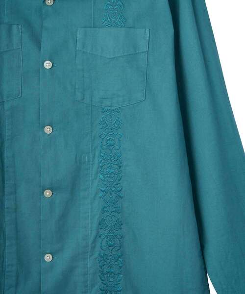 HYSTERIC GLAMOUR（ヒステリックグラマー）の「SKULL STRAP刺繍 キューバシャツ（シャツ/ブラウス・メンズ・ブルー/ブラック/ホワイト・X-LARGE/LARGE/MEDIUM/SMALL）」の9枚目の写真