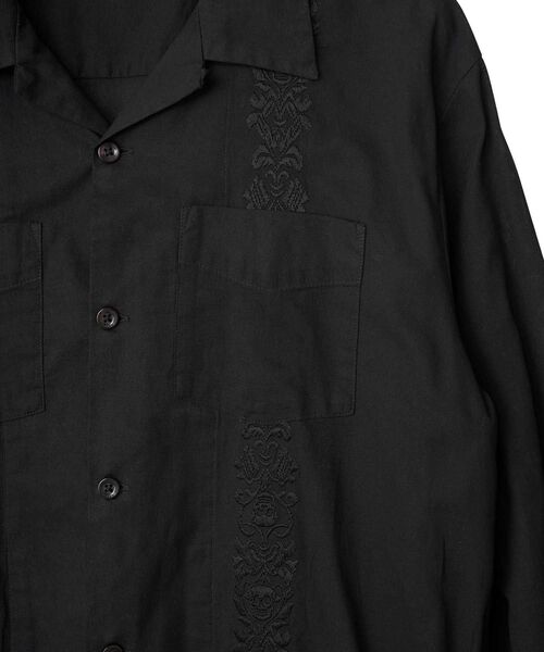 HYSTERIC GLAMOUR（ヒステリックグラマー）の「SKULL STRAP刺繍 キューバシャツ（シャツ/ブラウス・メンズ・ブルー/ブラック/ホワイト・X-LARGE/LARGE/MEDIUM/SMALL）」の11枚目の写真