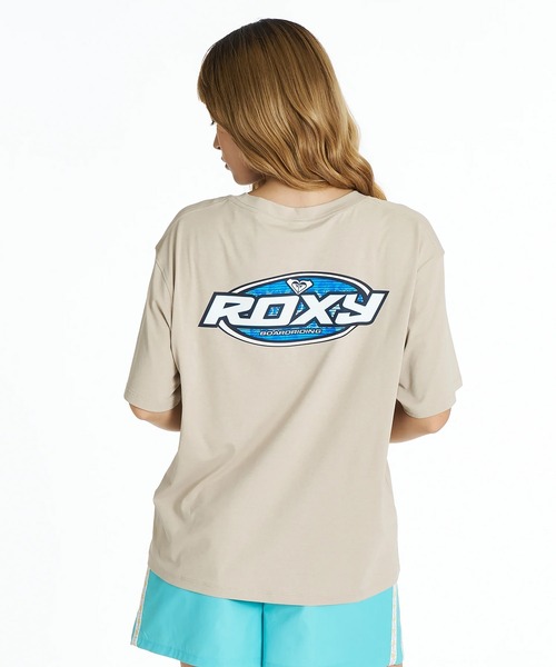 ROXY(ロキシー)の「ROXY/ロキシー 水着 ラッシュガード 半袖 Tシャツ 水陸両用 ロゴ SURF SOUL RASH TEE RLY262018 UT(Tシャツ/カットソー・レディース・ベージュ/オフホワイト/ピンク・L/M)」の1枚目の写真