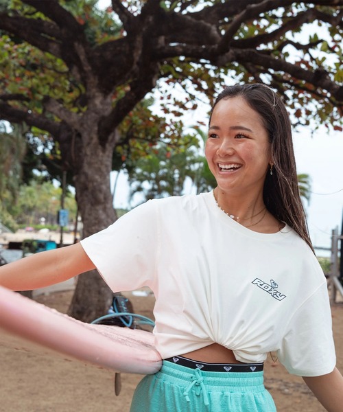 ROXY(ロキシー)の「ROXY/ロキシー 水着 ラッシュガード 半袖 Tシャツ 水陸両用 ロゴ SURF SOUL RASH TEE RLY262018 UT(Tシャツ/カットソー・レディース・ベージュ/オフホワイト/ピンク・L/M)」の9枚目の写真