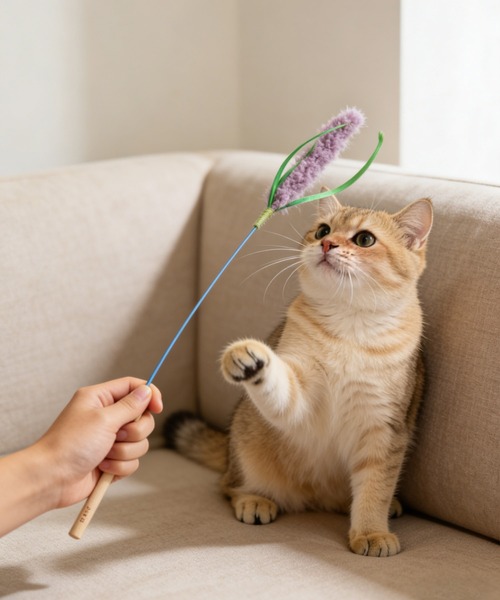 aimoha(アイモハ)の「ラベンダーモチーフねこじゃらし(ペット用おもちゃ・レディース・パープル・FREE)」の1枚目の写真