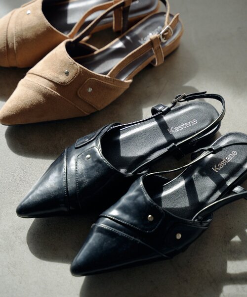 Kastane(カスタネ)の「スタッズトゥパンプス(パンプス・レディース・サンドベージュ/ブラック・37/36/38)」の6枚目の写真