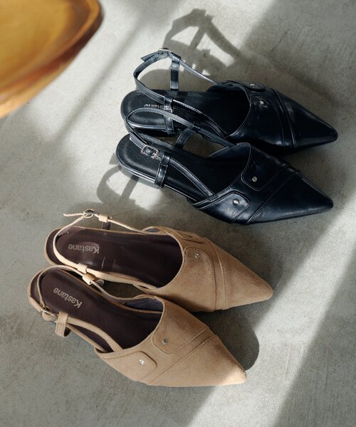 Kastane(カスタネ)の「スタッズトゥパンプス(パンプス・レディース・サンドベージュ/ブラック・37/36/38)」の7枚目の写真