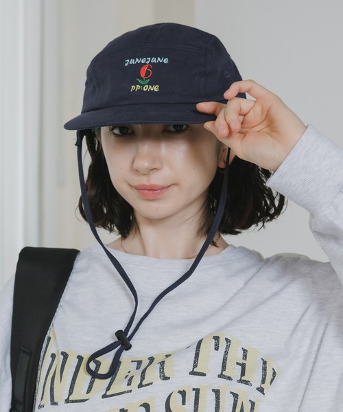 Jet Cap with Chin Strap and Embroidered Logo / あご紐付き ロゴ刺繍