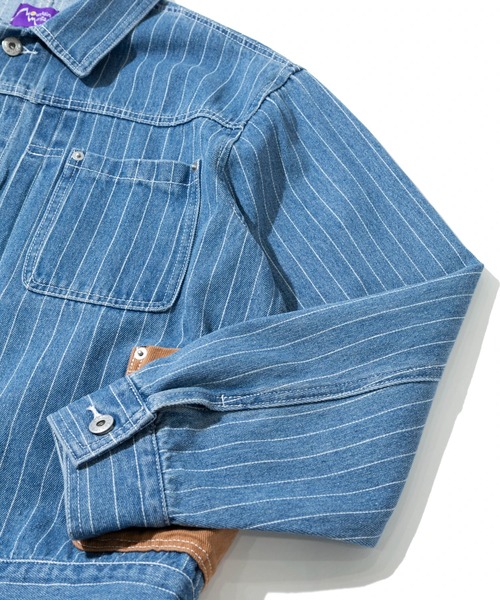 Mountain Mania(マウンテンマニア)の「Mountain Mania/マウンテンマニア Pin-Stripe Denim Coverall(カバーオール・メンズ・ライトインディゴブルー/ブラック・MEDIUM/LARGE/X-LARGE)」の6枚目の写真