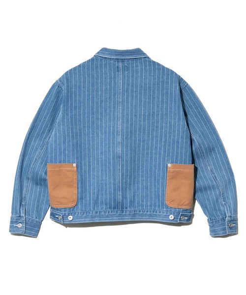 Mountain Mania(マウンテンマニア)の「Mountain Mania/マウンテンマニア Pin-Stripe Denim Coverall(カバーオール・メンズ・ライトインディゴブルー/ブラック・MEDIUM/LARGE/X-LARGE)」の10枚目の写真