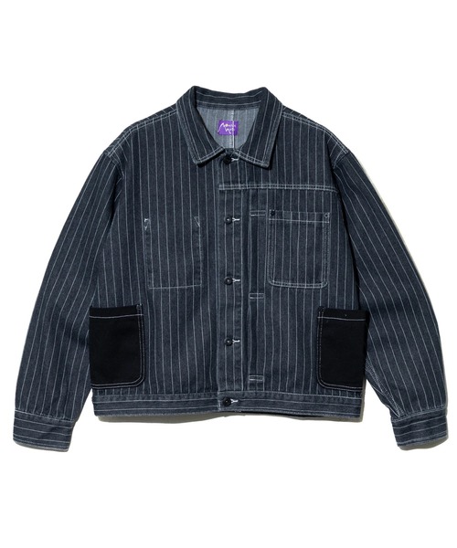 Mountain Mania(マウンテンマニア)の「Mountain Mania/マウンテンマニア Pin-Stripe Denim Coverall(カバーオール・メンズ・ライトインディゴブルー/ブラック・MEDIUM/LARGE/X-LARGE)」の12枚目の写真