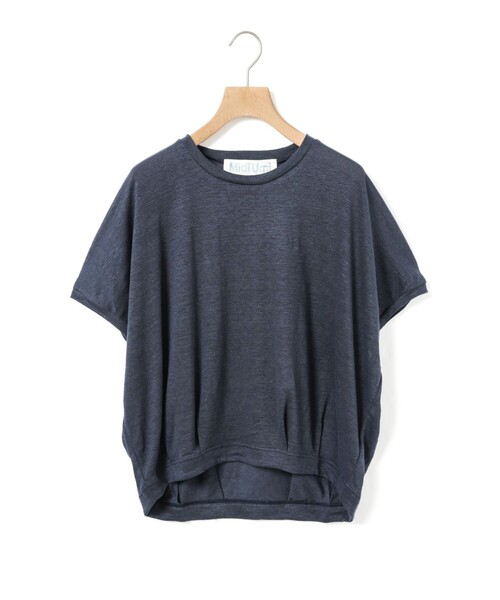 MidiUmi(ミディウミ)の「MidiUmi リネンコクーンプルオーバー(Tシャツ/カットソー・レディース・ネイビー/ベージュ・FREE)」の1枚目の写真