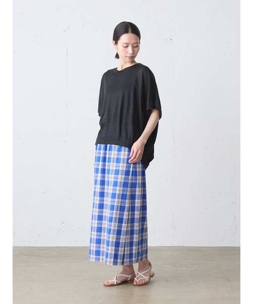 MidiUmi(ミディウミ)の「MidiUmi リネンコクーンプルオーバー(Tシャツ/カットソー・レディース・ネイビー/ベージュ・FREE)」の11枚目の写真