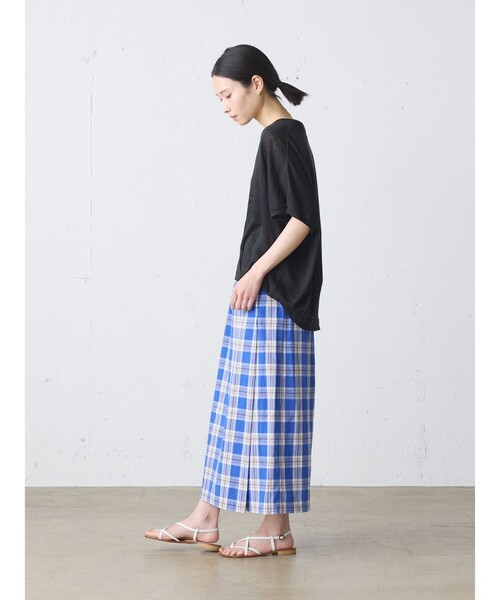 MidiUmi(ミディウミ)の「MidiUmi リネンコクーンプルオーバー(Tシャツ/カットソー・レディース・ネイビー/ベージュ・FREE)」の12枚目の写真
